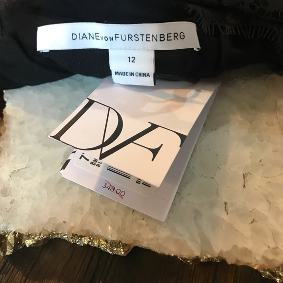 $398 DVF Lace Barbara Zip Zarita Dress Black 12 - Picture 7 of 8